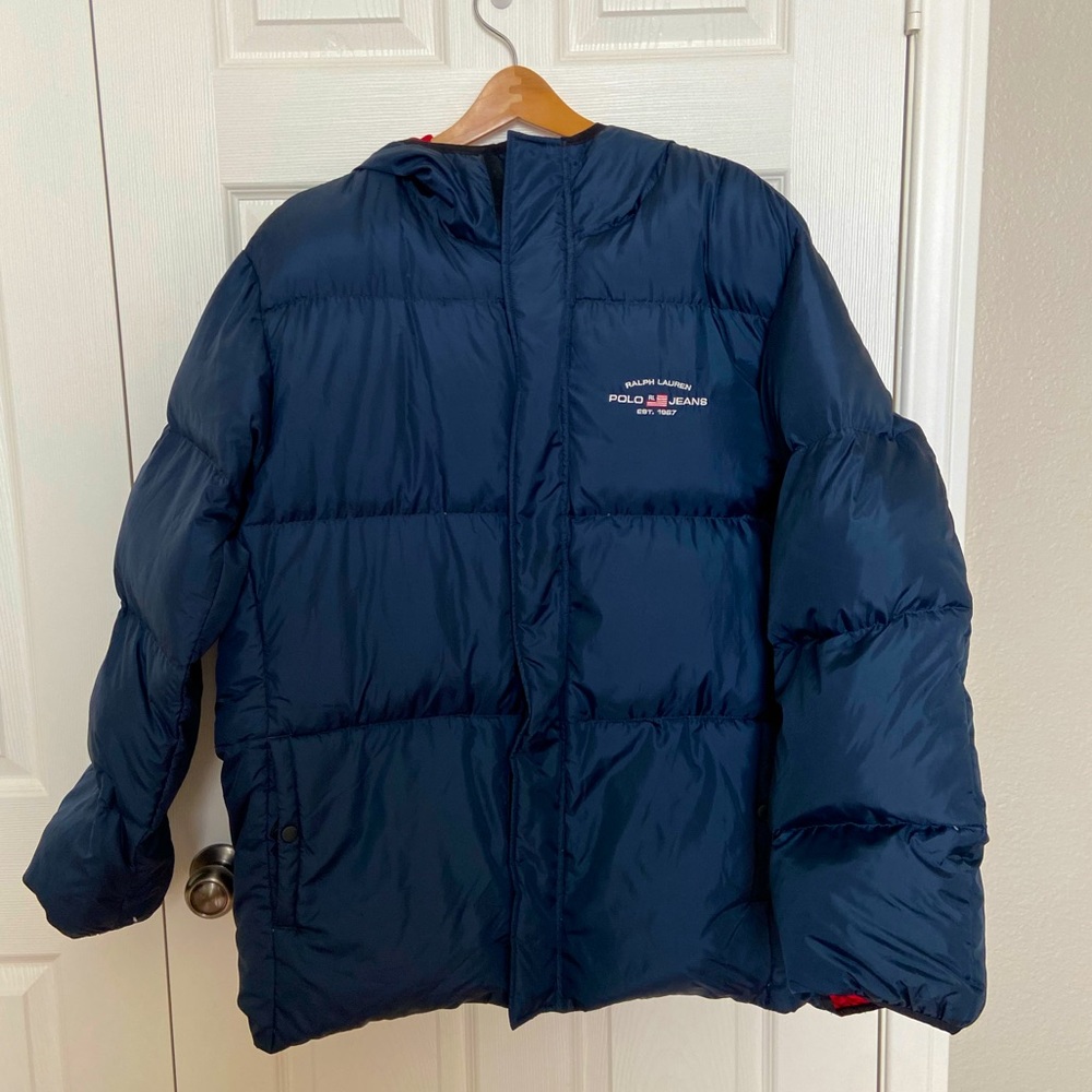 Polo by Ralph Lauren Blue and Red Puffer Jacket